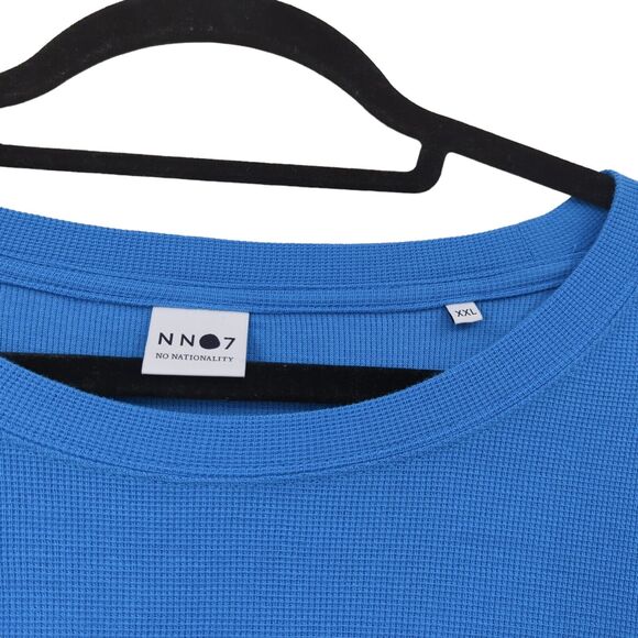NN07 Men XXL Kurt Tee Blue Coral No Nationality Long Sleeve Cotton Modal Jersey - Picture 3 of 7